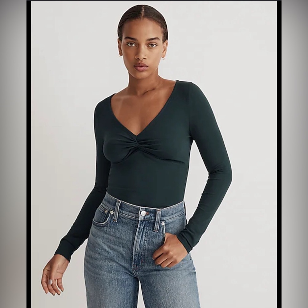 NWT Madewell Twist-Front Long-Sleeve Tee